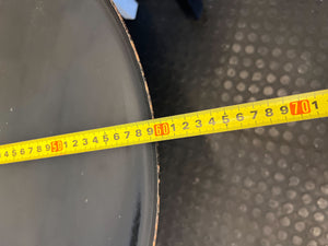 Rustic Oval Metal Serving Platter with Wooden Handles - 2ndhandwarehouse.com