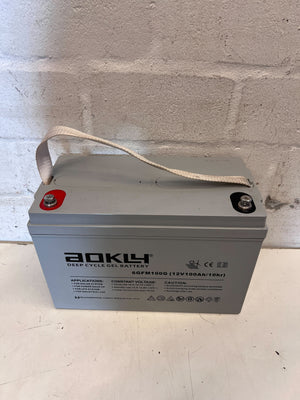 AOKLY 12V 100Ah Deep Cycle Gel Battery - Solar/UPS/Industrial Use - 2ndhandwarehouse.com