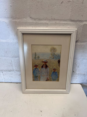Serene Framed Impressionist Field Scene Wall Art - 2ndhandwarehouse.com