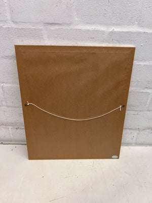 Framed Sunflower Artwork - Vibrant Yellow Frame with Blue Vase - Sarah J 94