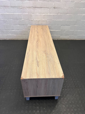 Modern Oak TV Stand with Grey Cabinets – Minimalist Style - REDUCED