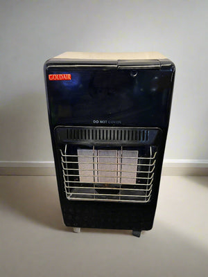 Goldair Portable Gas Heater โ Stylish Black Design with Minor Wear