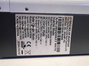 Fivestar 3kVA 24V Hybrid Inverter + 3.84kWh LiFePO₄ Battery Bundle — Pure Sine, 60A Solar Charger