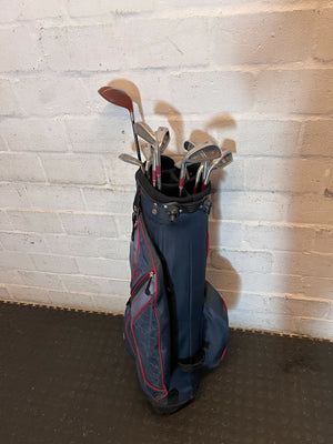 Pre-Loved Golf Club Set with Carry Bag - Navy & Red - 2ndhandwarehouse.com