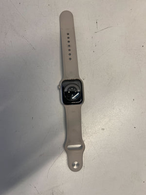 Stylish Silver Apple Watch with Soft Grey Band - Minor Scratches