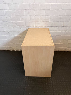 Light Wood Sliding Door Storage Cabinet with Lock - 2ndhandwarehouse.com