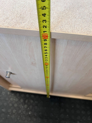 Light Wood Sliding Door Storage Cabinet with Lock - 2ndhandwarehouse.com