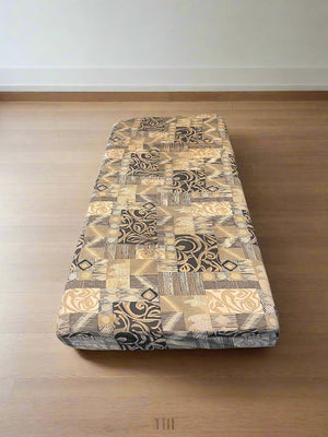 Comfortable Patchwork Single Foam Mattress - Neutral Colors, Good Condition