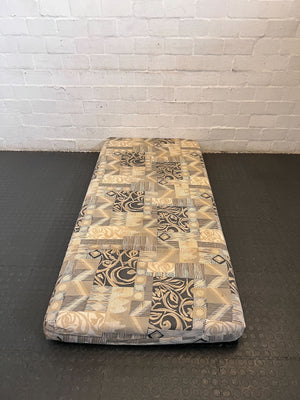 Comfortable Patchwork Single Foam Mattress - Neutral Colors, Good Condition