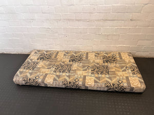 Comfortable Patchwork Single Foam Mattress - Neutral Colors, Good Condition