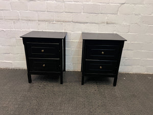 Black Side tables with 2 drawers x 2 (Germany) - 2ndhandwarehouse.com