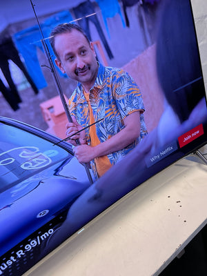 65inch Curved Screen Smart TV - Enhance Your Home Entertainment- Some ink lines on the screen