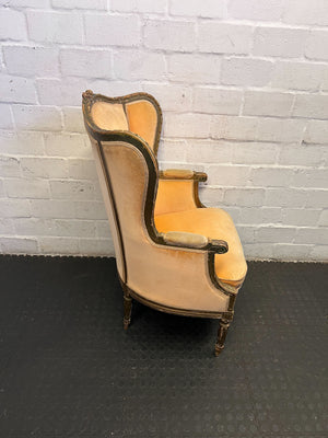 Charming Vintage Upholstered Accent Chair in Warm Orange - REDUCED