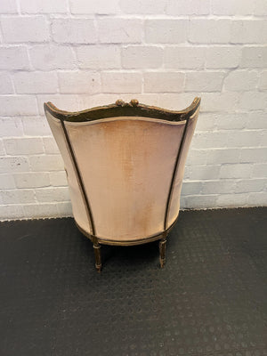 Charming Vintage Upholstered Accent Chair in Warm Orange - REDUCED