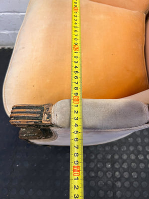 Charming Vintage Upholstered Accent Chair in Warm Orange - REDUCED