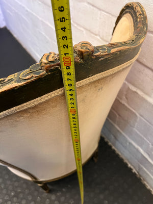 Charming Vintage Upholstered Accent Chair in Warm Orange - REDUCED