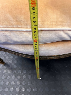 Vintage Velvet Wingback Armchair in Warm Orange – Minor Wear - REDUCED