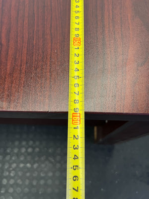 Efficient L-Shaped Office Desk - Dark Wood Finish