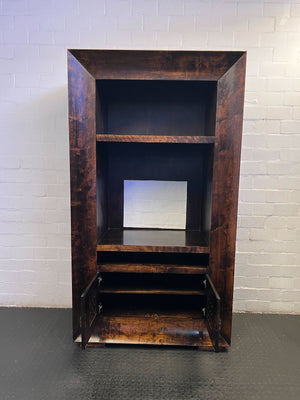 Stunning Dark Brown Wooden Display Unit with Unique Storage πͺ - REDUCED