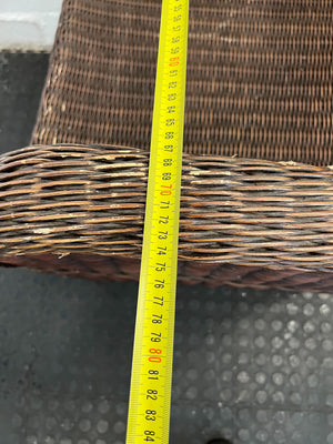 Rustic Brown Wicker Armchair – Cozy Rattan Accent Chair - 2ndhandwarehouse.com