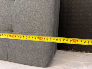 Modern Grey Fabric Sectional Couch with Storage Ottoman