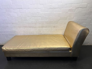 Stylish Gold Faux Leather Daybed with Minor Wear