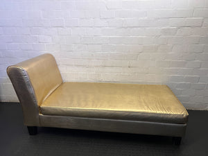 Stylish Gold Faux Leather Daybed with Minor Wear