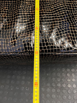 Stylish Black Crocodile Print High-Back Accent Chair