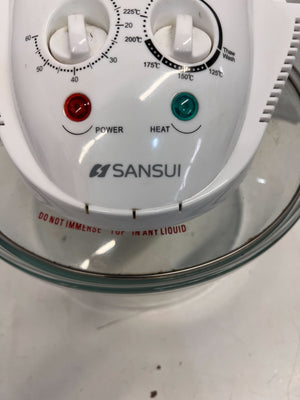 Sansui Halogen Oven – White, Glass, Compact Cooking Appliance