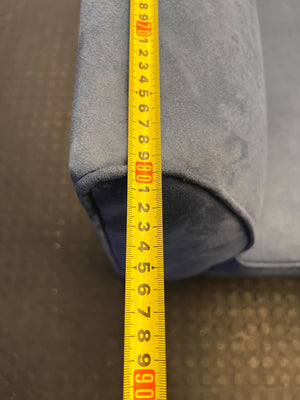 Stylish Blue Velvet 2-Seater Couch with Minor Wear