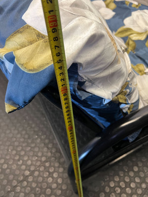 Charming Magnolia Print Futon Sofa with Black Frame