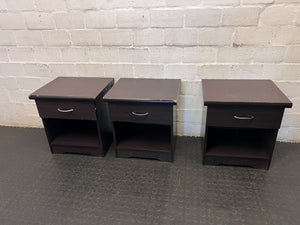 Compact Dark Brown Bedside Table with Drawer & Shelf - 2ndhandwarehouse.com