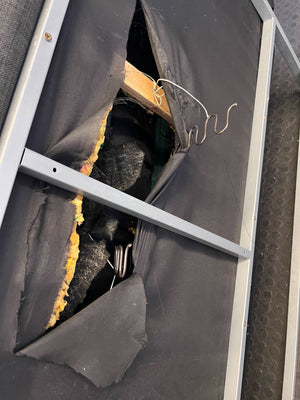 Sleeper couch -Versatile Grey Futon Sofa Bed - Some visible damages