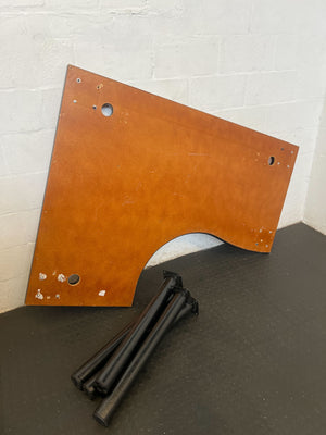 Ergonomic L-Shaped Office Desk - Wood Look & Black Legs - Fair used