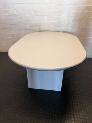 Modern Oval Meeting & Training Table - Grey Finish - 2ndhandwarehouse.com