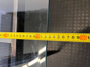 Sleek Glass & Metal Dining Table with Tapered Legs- Fair used