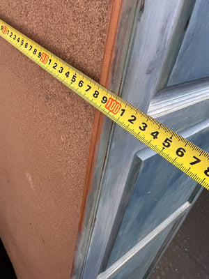 Charming Distressed Blue 2-Door Cabinet with Stenciled Panels - Fair used