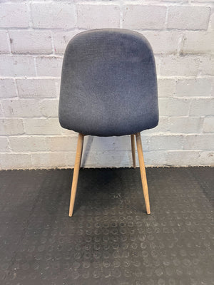 Stylish Grey Upholstered Dining Chair with Wooden Legs – Minor Scratches - 2ndhandwarehouse.com