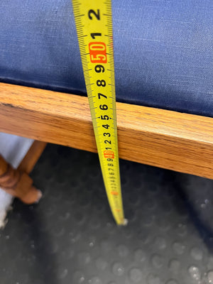 Classic Wooden Armchair with Navy Blue Upholstery - Fair used