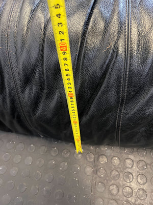 Classic Black Leather 2-Seater Sofa - Fair used