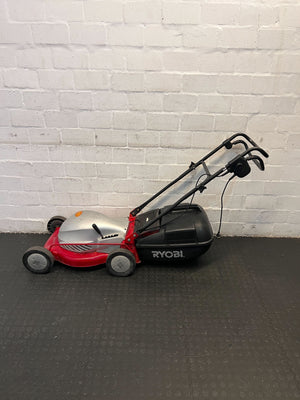 Compact Ryobi Electric Lawnmower - Red, Minor Wear - 2ndhandwarehouse.com