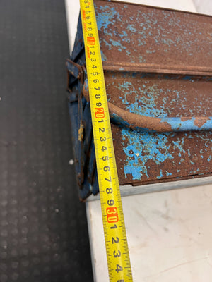 Vintage Metal Tool Box with Rusty Blue Finish - 2ndhandwarehouse.com