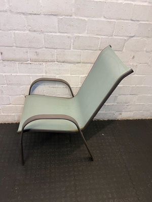 Contemporary Metal Garden Chair with Mint Green Fabric - Slight Rust