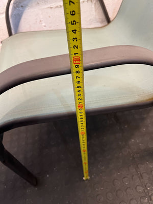 Contemporary Metal Garden Chair with Mint Green Fabric - Slight Rust