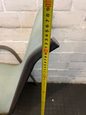 Contemporary Metal Garden Chair with Mint Green Fabric - Slight Rust