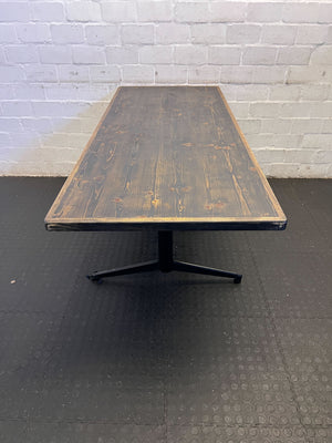TABLE 175CM Stylish Black & Wood Dining Table with Unique Rustic Charm (72 x 55) - REDUCED - 2ndhandwarehouse.com
