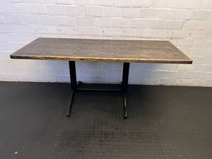 TABLE 175CM Stylish Black & Wood Dining Table with Unique Rustic Charm (72 x 55) - REDUCED - 2ndhandwarehouse.com