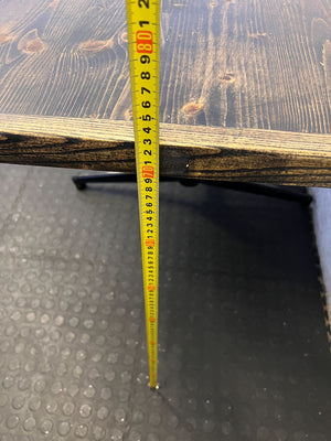 TABLE 175CM Stylish Black & Wood Dining Table with Unique Rustic Charm (72 x 55) - REDUCED - 2ndhandwarehouse.com