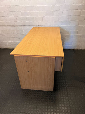 Versatile Light Wood Desk with 2 Storage Drawers - 2ndhandwarehouse.com