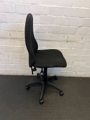 Comfortable Black Fabric Office Chair with Minor Wear